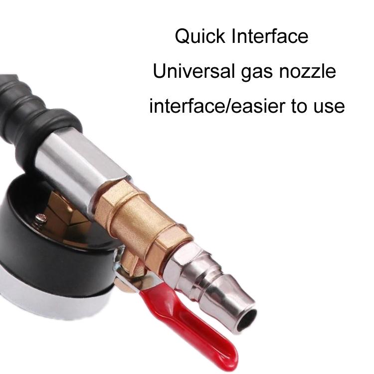 Universal gas nozzle adapter with quick interface and red trigger lever