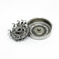 Replacement electric shaver head with circular foil and exposed inner gear mechanism