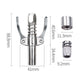 Double-handle grease nozzle pliers with dimensions shown on a clean layout
