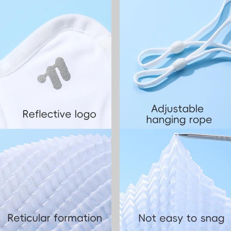 White breathable sports face mask with reflective logo and adjustable hanging straps