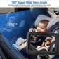 Car baby camera monitor with wide 150° view showing rear seat and infant on a display