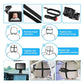 Car baby monitor kit with camera, cable, and mounting straps with step-by-step setup