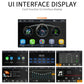 Car MP5 touchscreen interface display with icons and app-style menu screens