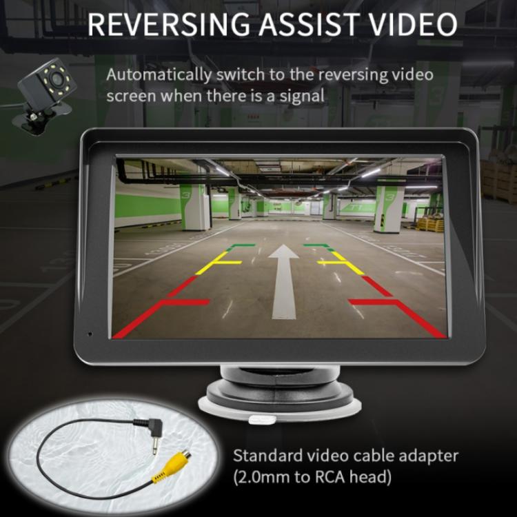 Car MP5 touchscreen reversing camera view with parking guide lines