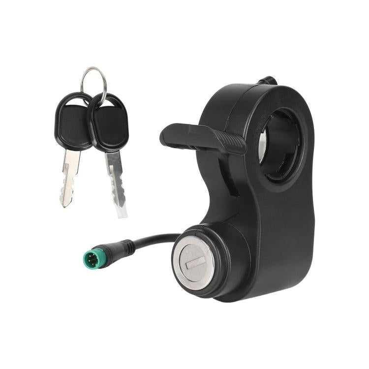 Ignition key switch lock with two keys and black wiring connector