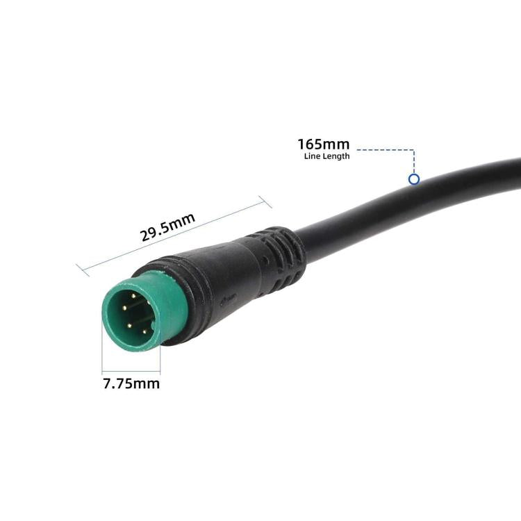 Black ignition lock cable with green-tipped connector plug