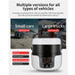 Car rice cooker with white/black body and red LED display, for 12V/24V use