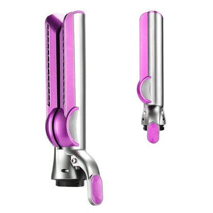 Rose red straightening nozzle attachment with silver barrel and snap lever