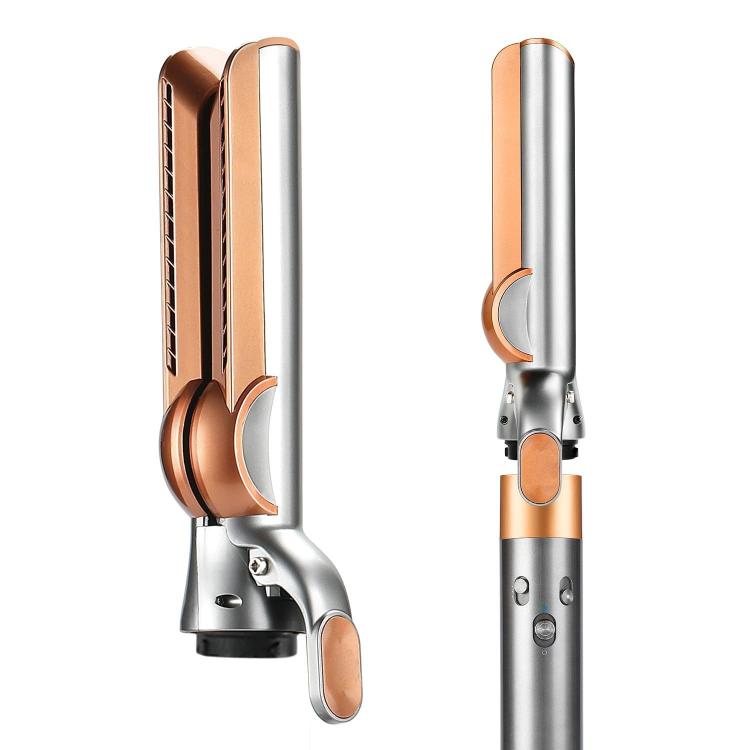 Gold straightening nozzle attachment with silver barrel and snap lever