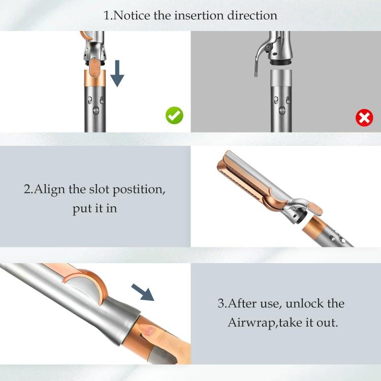 Step illustration for inserting the straightening nozzle attachment
