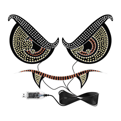 LED demon eye car ambient light set with U-shaped light strips and control wiring