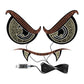 LED demon eye car ambient light set with three curved sections and bundled power wires