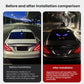 Car rear window LED demon-eye display and glowing smile graphic after installation