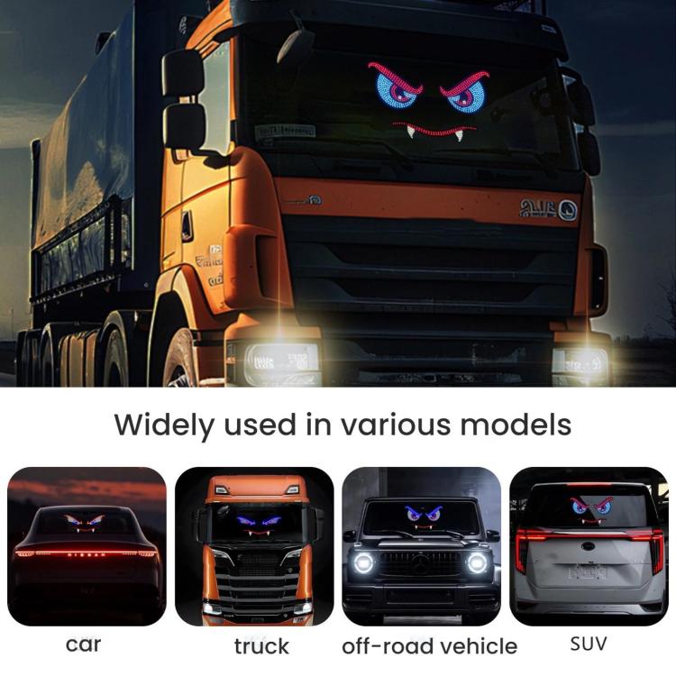 LED demon-eye ambient display on car, truck, off-road vehicle, and SUV