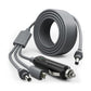 3-in-1 Type-C to DC car charger cable coil with Type-C, USB, and DC cigarette-lighter end