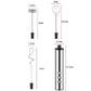 Portable electric egg beater size diagram with whisk attachments and base