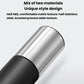 Brushed stainless and matte black frother body with dual-material design.