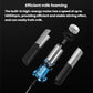 Electric milk frother stick with stainless top and black handle, whisk attachment