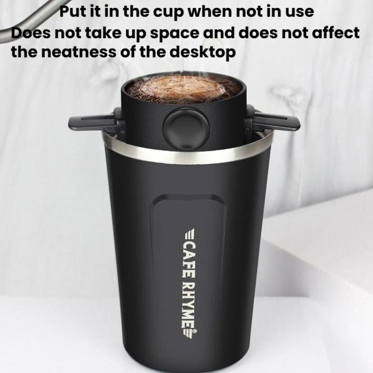Portable Paperless Coffee Filter Cup Coffee Drip Filter Cone, White, Black, Black With Base, White With Base
