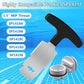 Pool plug removal tool with black handle and silver head, MIP thread end