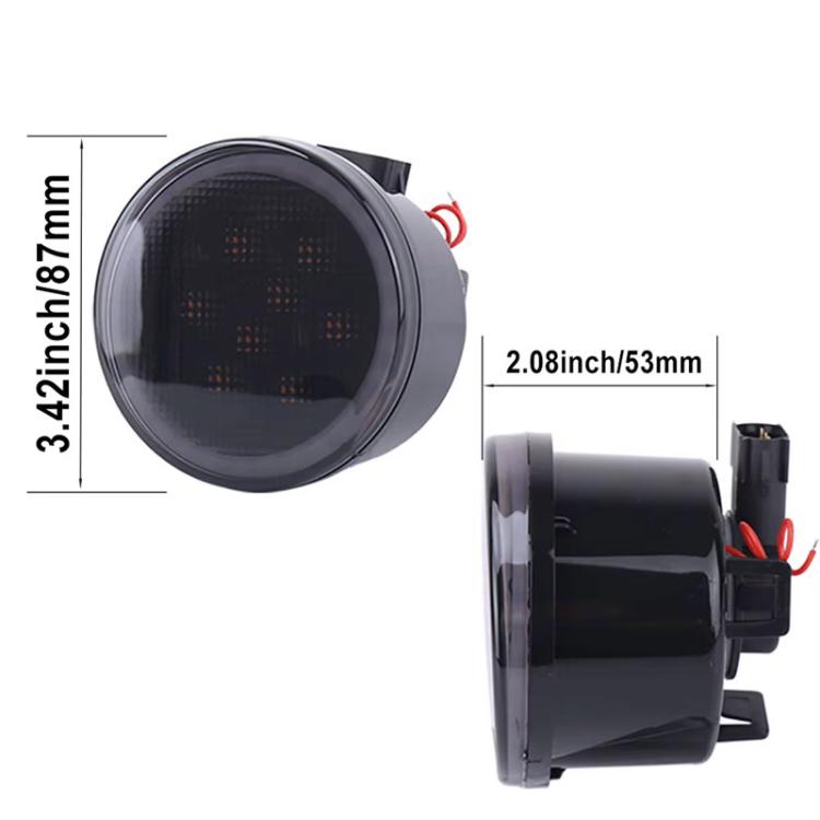 LED turn signal grille light with mount tabs; size dimensions shown on product
