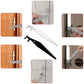 Door gap crowbar levers in silver and black with hook ends