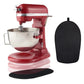 Black oval non-slip blender base mat shown beside a stand mixer