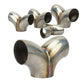Set of stainless steel Y-type three-way exhaust connectors with dual outlet branches