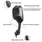 Black motorcycle rearview mirror with waterproof side design, adjustable handle, clear LED lens