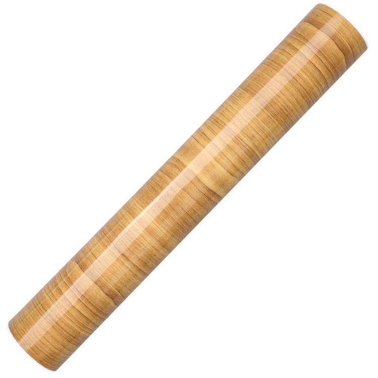 Light golden wood-grain car interior sticker roll strip with glossy finish