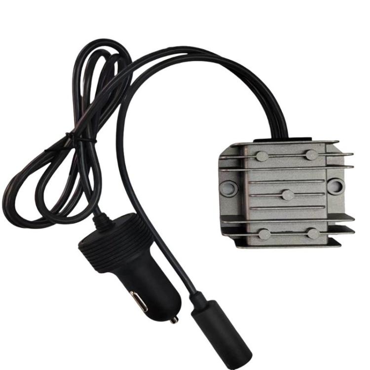 Car power converter module with cigarette lighter plug and attached power cable