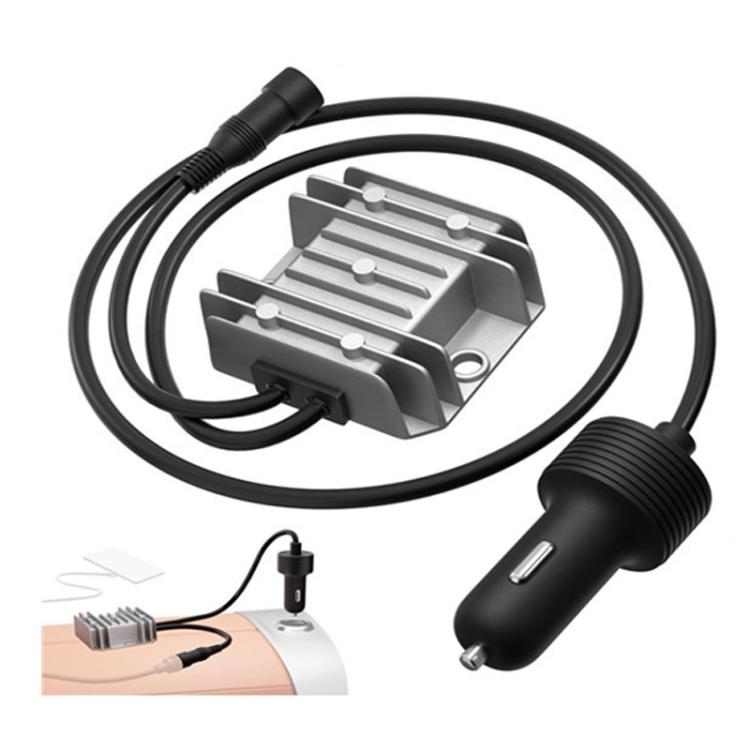 Car cigarette lighter power converter with metal module and connected cable