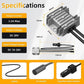 Power converter with metal casing, DC cable, and cigarette lighter plug shown