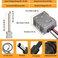 DC voltage booster kit with heatsink, DC plug, and PVC-jacketed cable