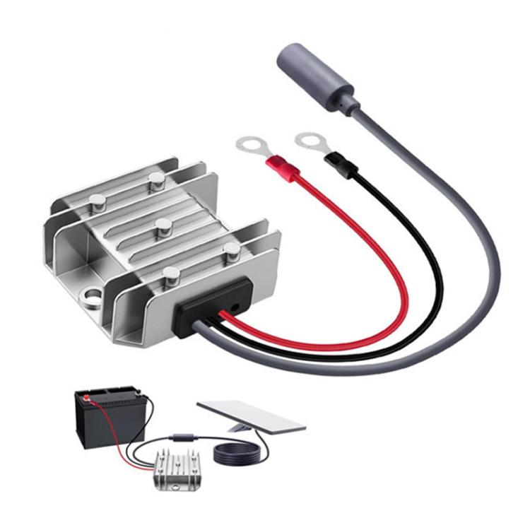 Power converter with DC5521 female connector and cable set, red/black/gray leads