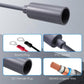 DC5521 female plug on gray PVC-jacketed power converter leads