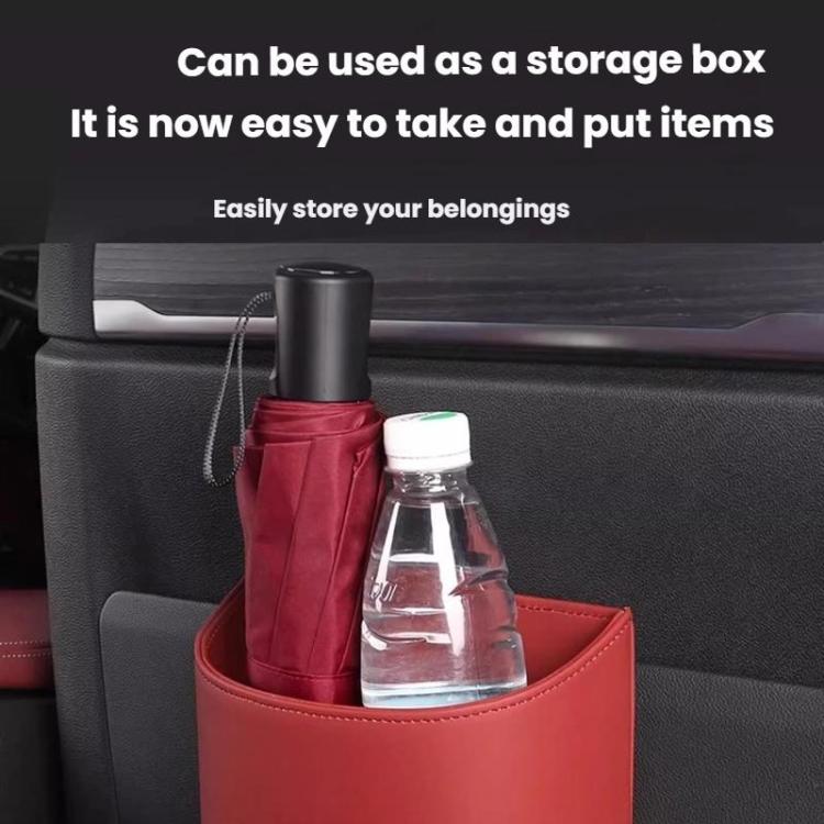 Hanging Leather Car Trash Can Multifunctional Storage Box