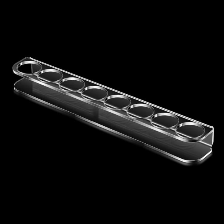 Acrylic small bottle stand rack with eight circular holes, single-row design