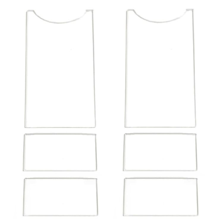 Set of transparent acrylic wall gasket panels: two tall pieces and two small rectangles.