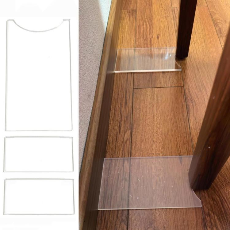 Transparent acrylic wall gasket set: one tall panel and two small rectangular panels.