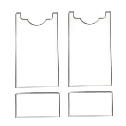 Acrylic sofa mattress baffle gasket set, four white cutout pieces with curved notch