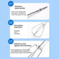 Stainless steel whisk attachment diagram showing reinforced wire beaters and handle