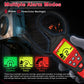 Refrigerant leak detector with color backlit screen and alarm status indicators
