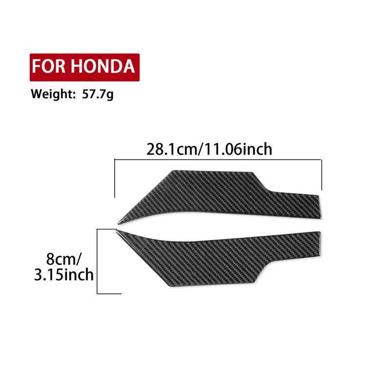 Black carbon-fiber side tunnel protection sticker set with size guide layout