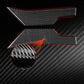 Black carbon-fiber side tunnel protection sticker set with red accent outline