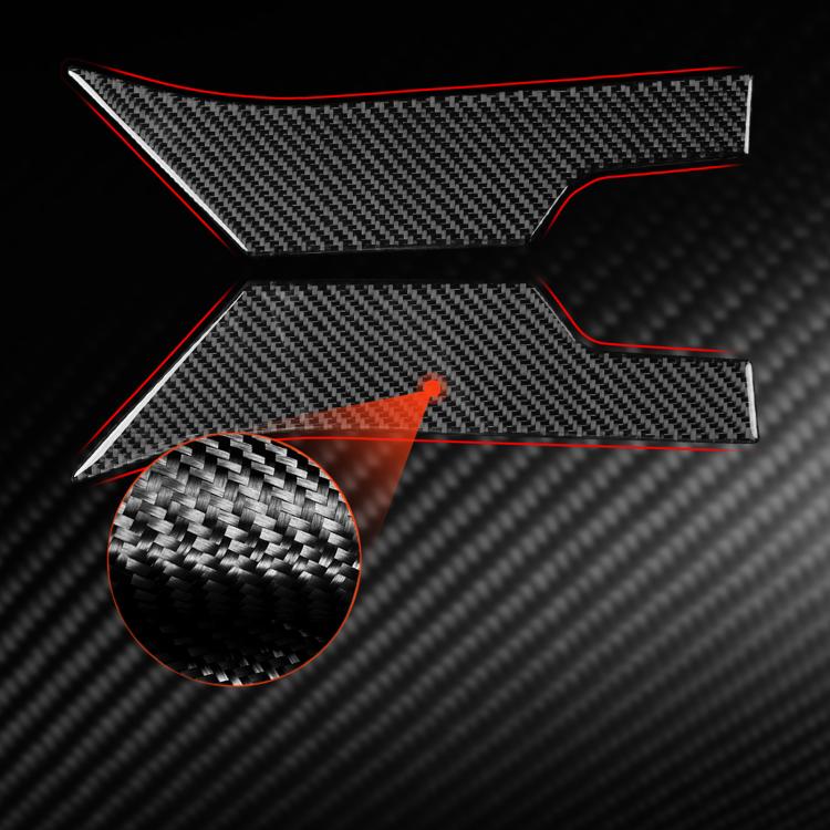Black carbon-fiber side tunnel protection sticker set with red accent outline