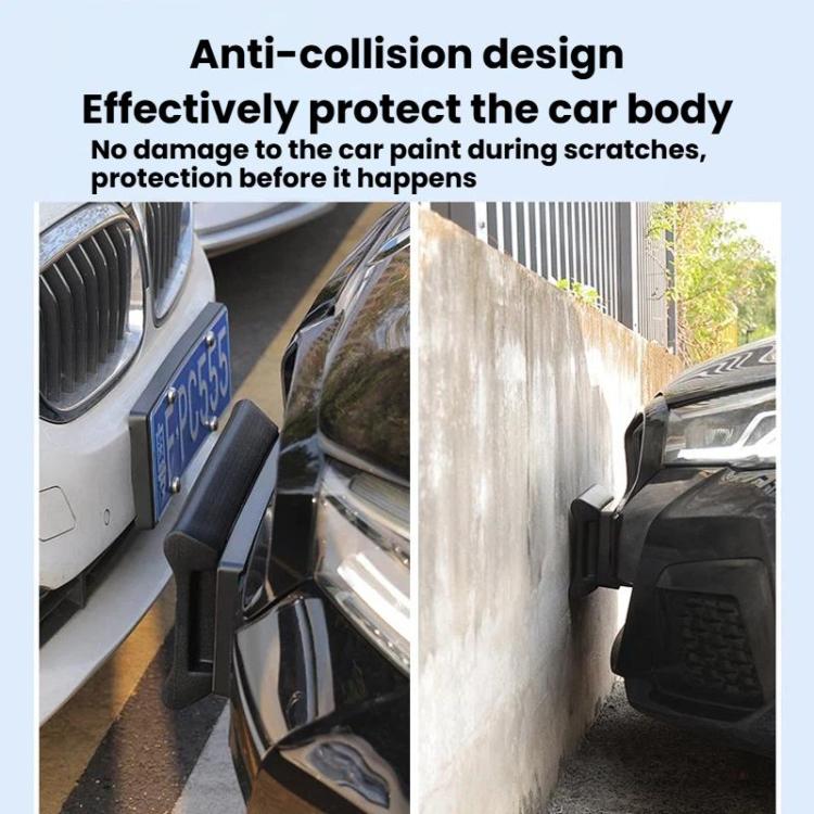 Black US license plate frame holder with anti-collision corner guard design