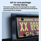 Black US license plate frame holder with rounded corner wrap around the plate edge