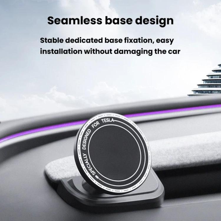 Black magnetic dashboard phone holder base with circular top plate