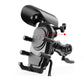 Black motorcycle phone holder with sun visor and phone cradle on handlebar mount
